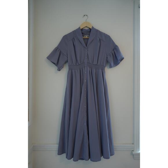 Elegant Purple Midi Dress - Picture 1 of 5
